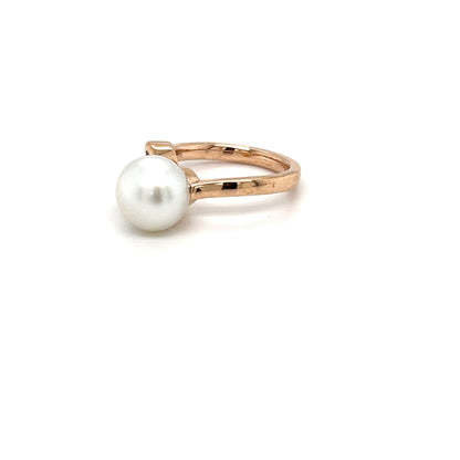 9CT Rose Gold Pearl Ring featuring a South Sea Pearl and Dusky Pink Tourmaline