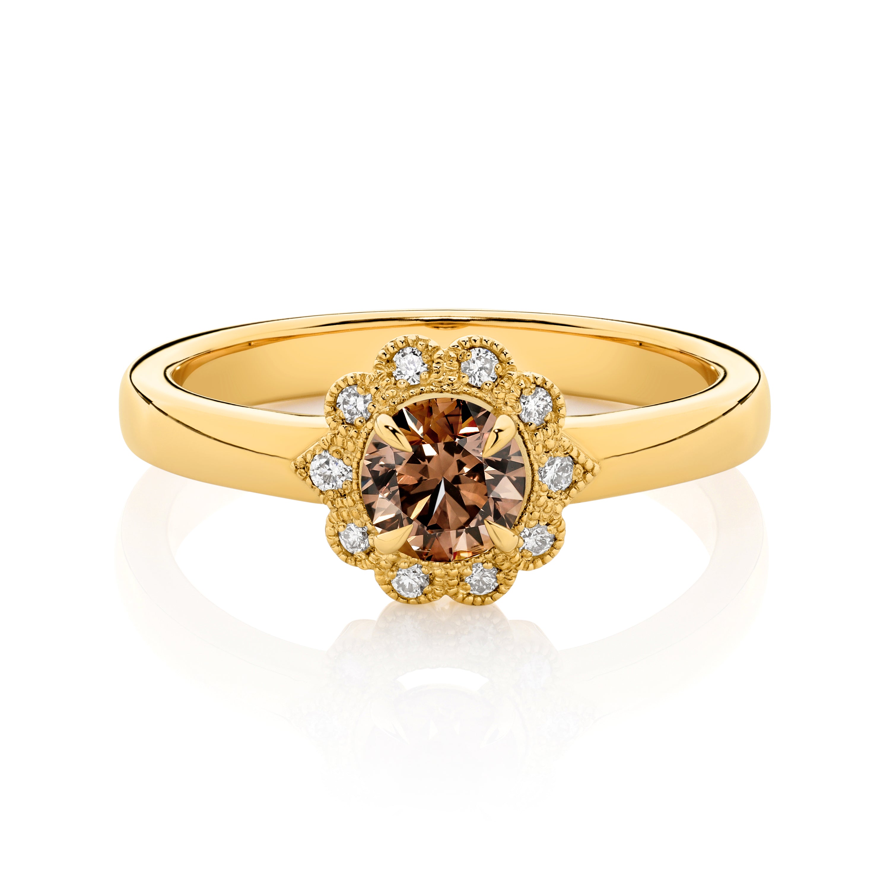 Argyle Chocolate Diamond Ring 18ct Yellow Gold (certificate)