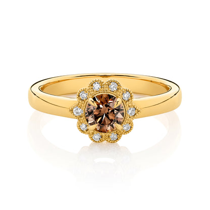 Argyle Chocolate Diamond Ring 18ct Yellow Gold (certificate)