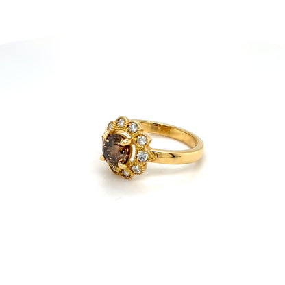 Argyle Chocolate Diamond Ring 18ct Yellow Gold (certificate)