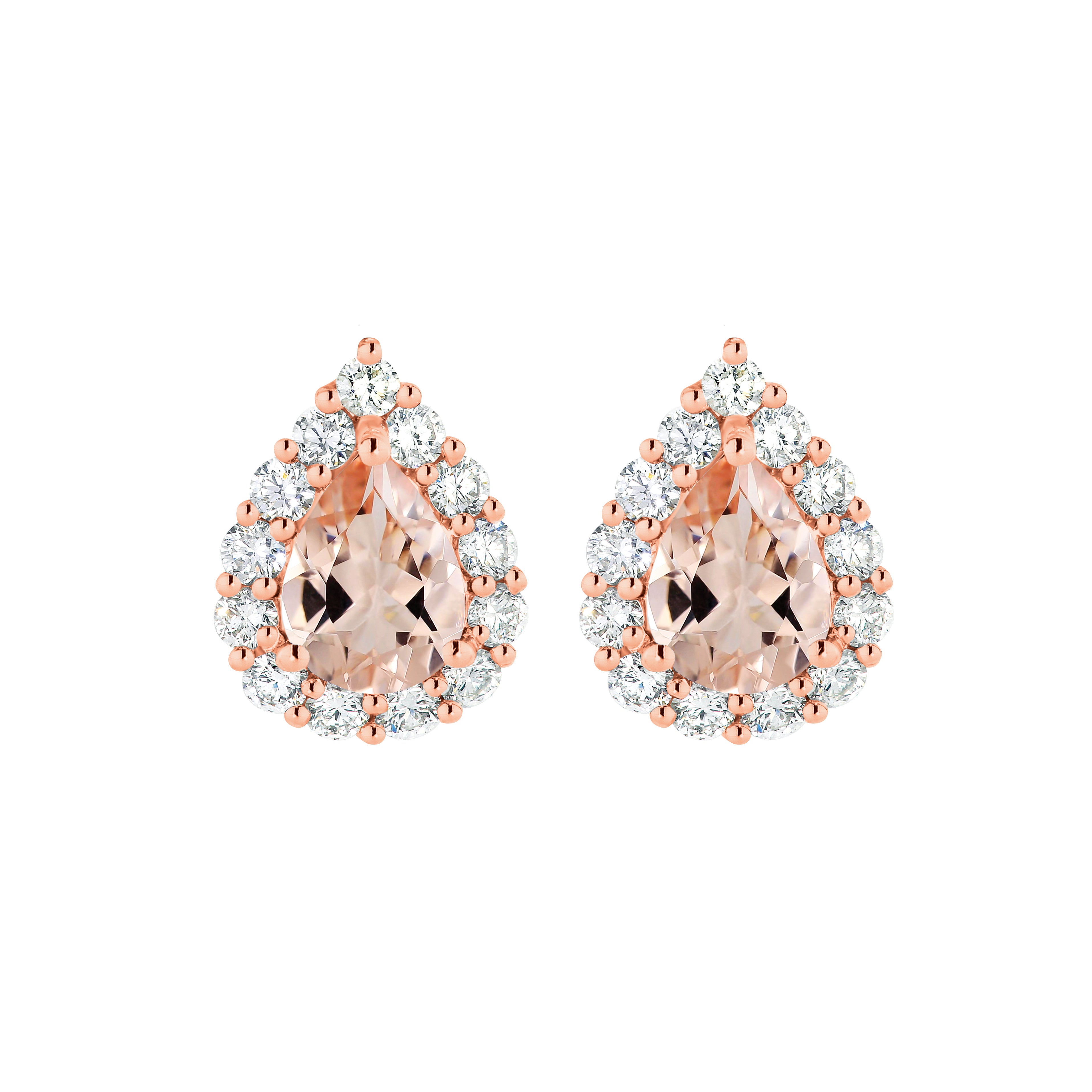 Morganite Earrings Rose Gold