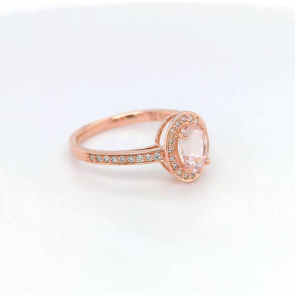 MORGANITE & DIAMOND ROSE GOLD RING