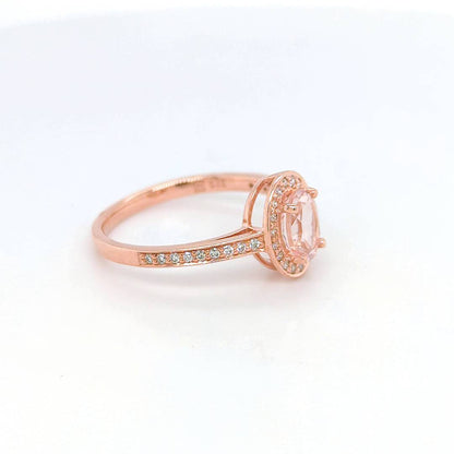 MORGANITE & DIAMOND ROSE GOLD RING