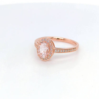 MORGANITE & DIAMOND ROSE GOLD RING