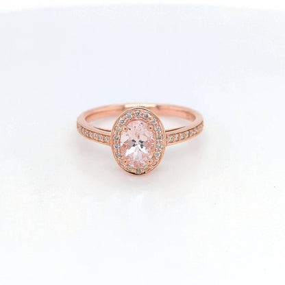 MORGANITE & DIAMOND ROSE GOLD RING