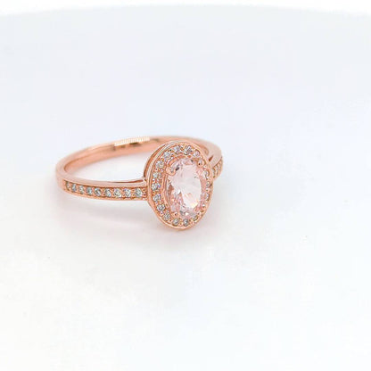 MORGANITE & DIAMOND ROSE GOLD RING