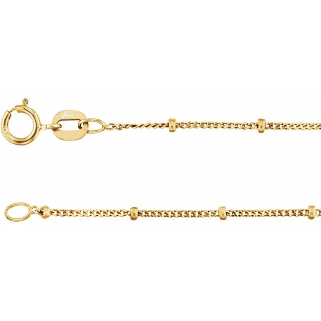 14K Yellow Gold-Filled Beaded Curb Chain