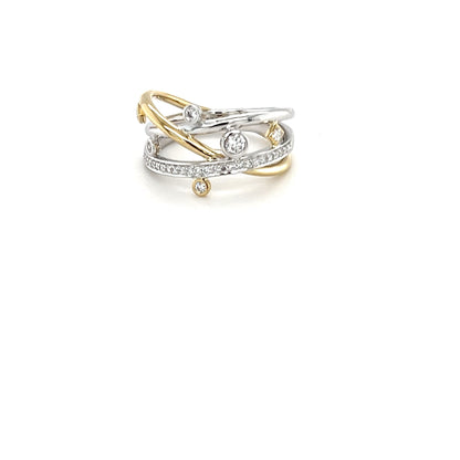 9ct White and Yellow Gold Lab-Grown Diamond Ring