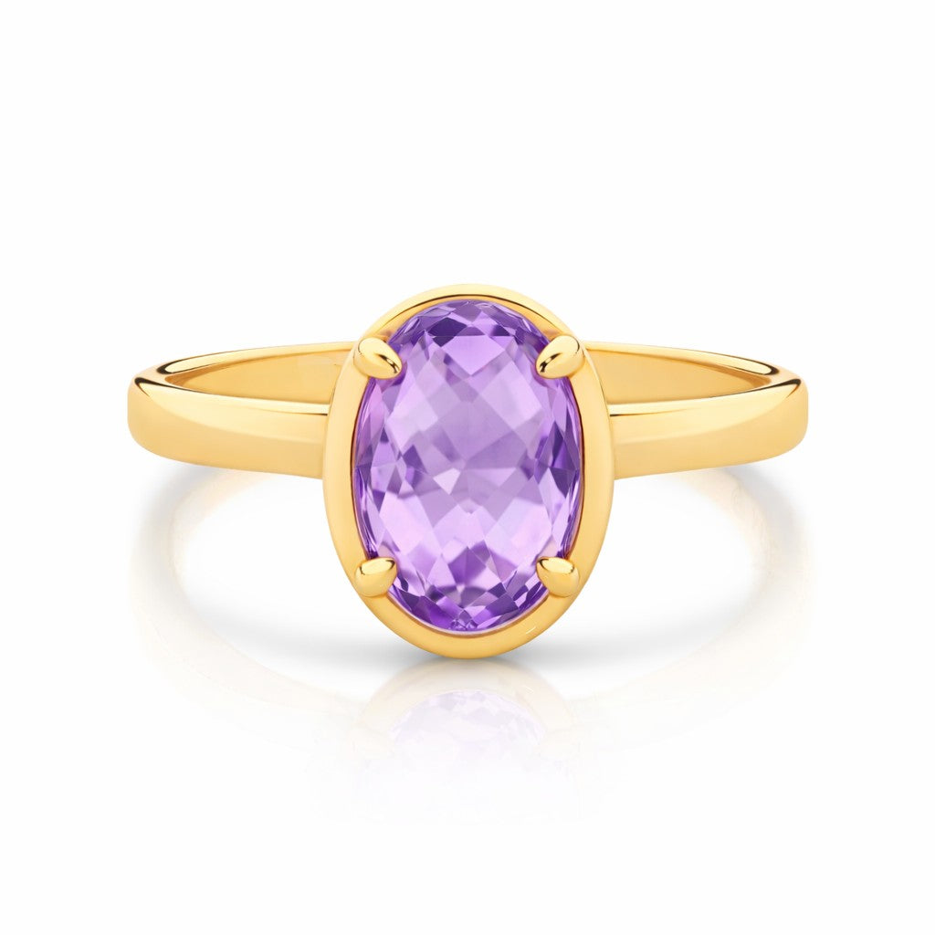 AMETHYST YELOW GOLD RING