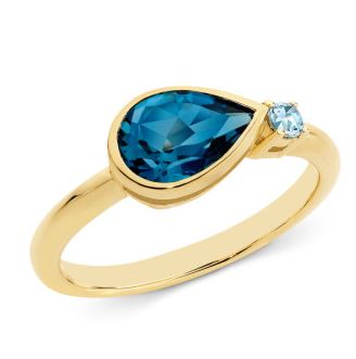 9ct Yellow Gold London Blue Topaz Ring