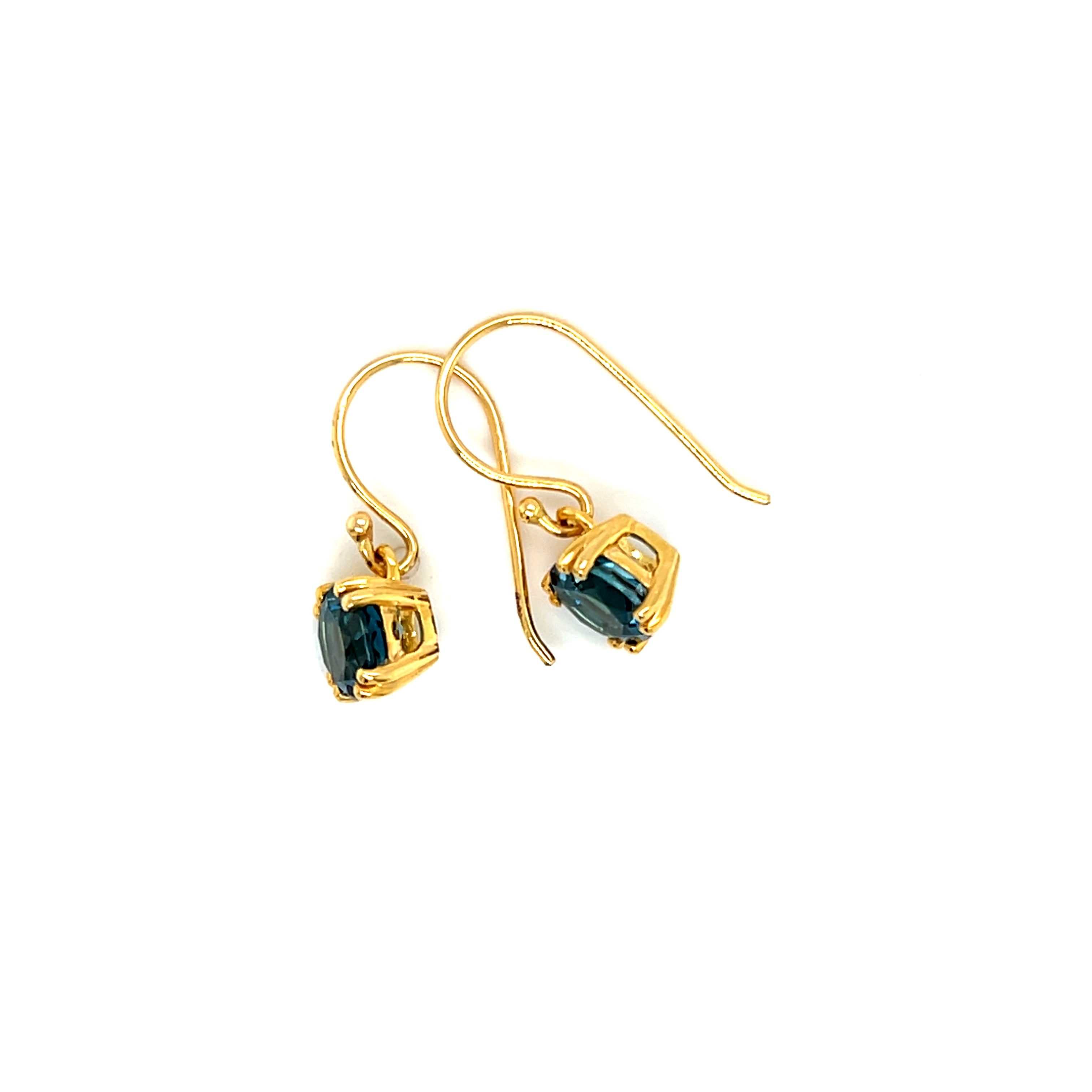 9ct Yellow Gold Earrings Featuring London Blue Topaz
