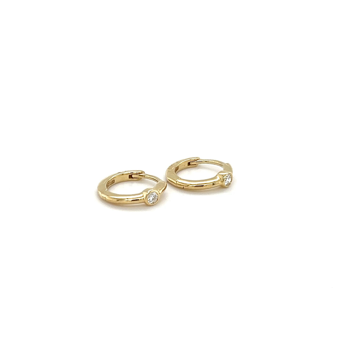 9K Yellow Gold Lab-Grown Diamond Hoop Earrings