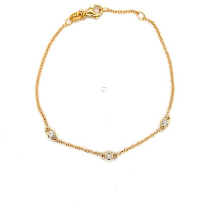 9ct Yellow Gold Diamond Bracelet