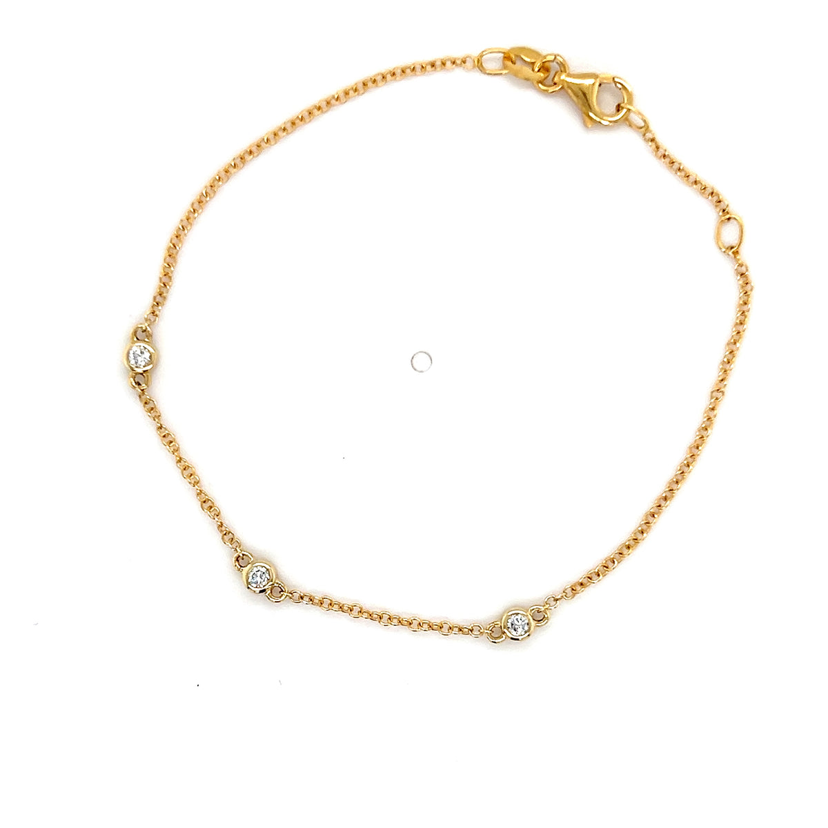 9ct Yellow Gold Diamond Bracelet