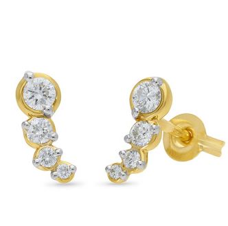 9ct Yellow Gold Lab-Grown Diamond Earrings