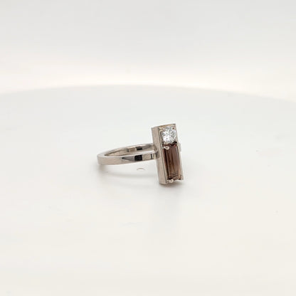 18ct White Gold Tourmaline and Diamond Ring