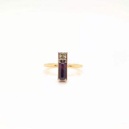 18ct Yellow, White and Rose Gold Sapphire and Diamond Ring