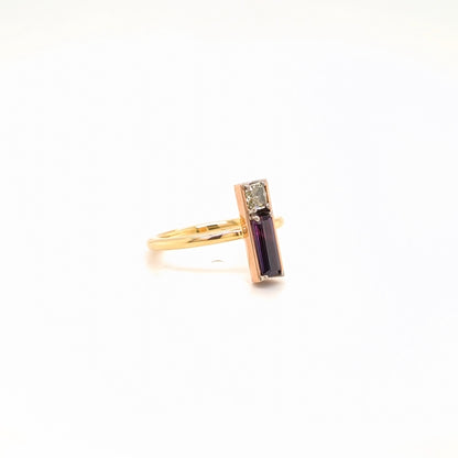 18ct Yellow, White and Rose Gold Sapphire and Diamond Ring