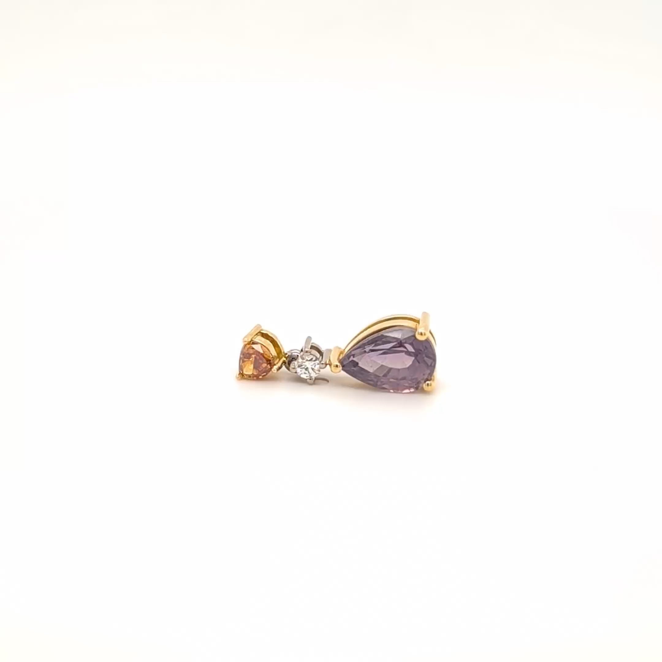 18ct Yellow and White Gold Sapphire and Diamond Pendant