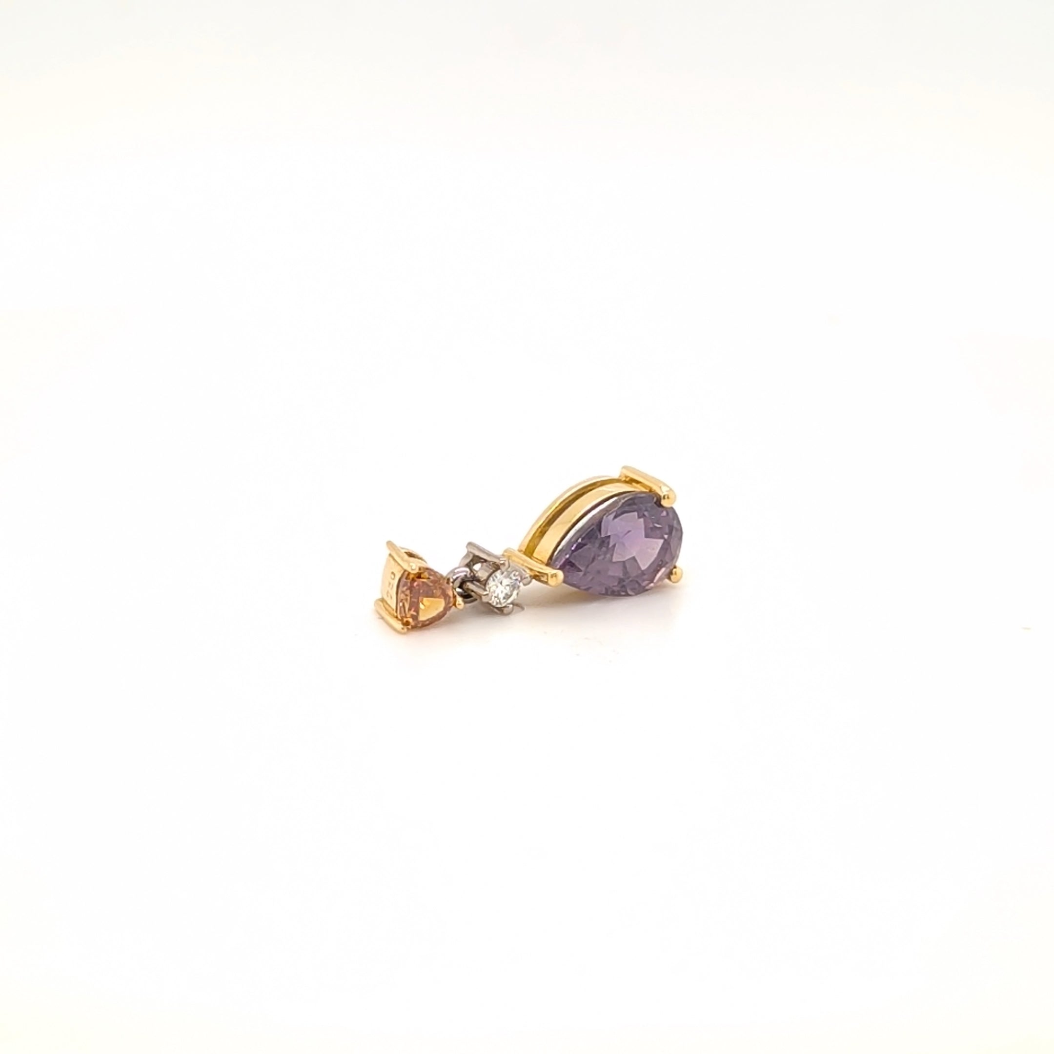 18ct Yellow and White Gold Sapphire and Diamond Pendant
