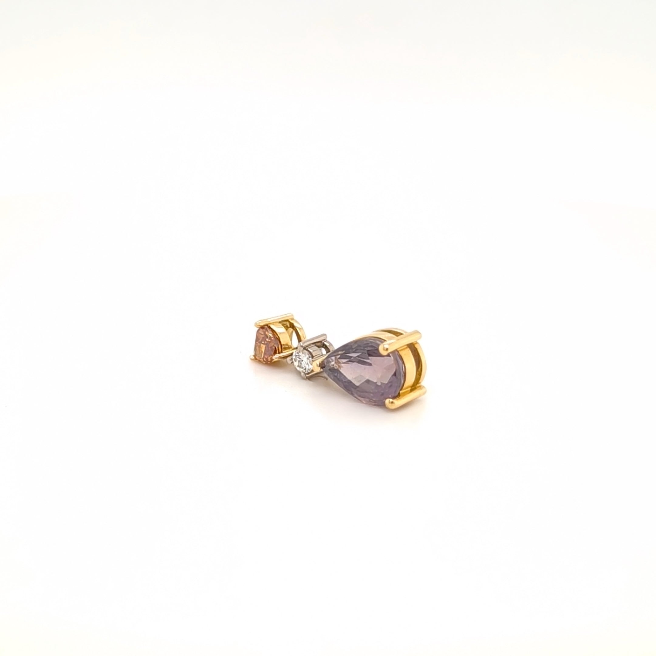 18ct Yellow and White Gold Sapphire and Diamond Pendant