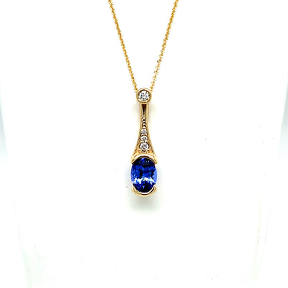 9ct Yellow Gold Tanzanite Pendant