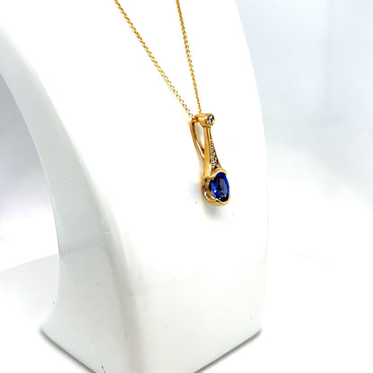 9ct Yellow Gold Tanzanite Pendant