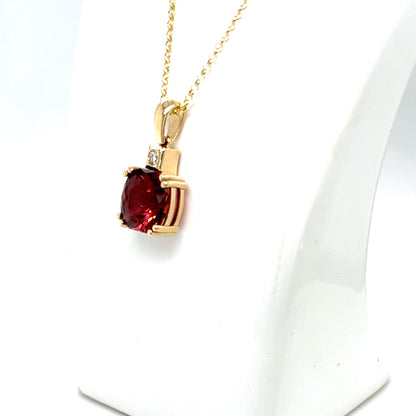 9ct Yellow Gold Pink Tourmaline Pendant