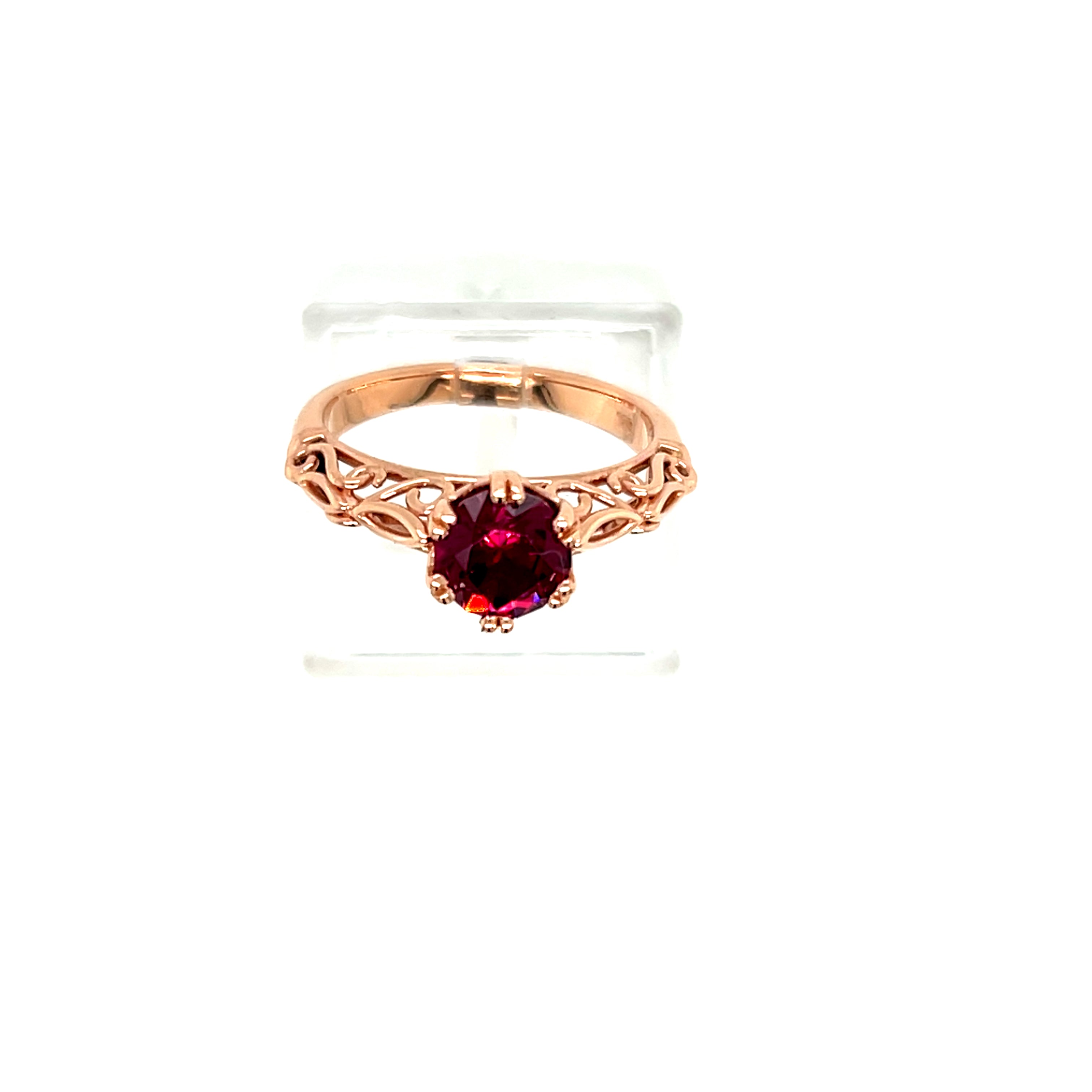 9ct Rose Gold Rhodolite Garnet Ring