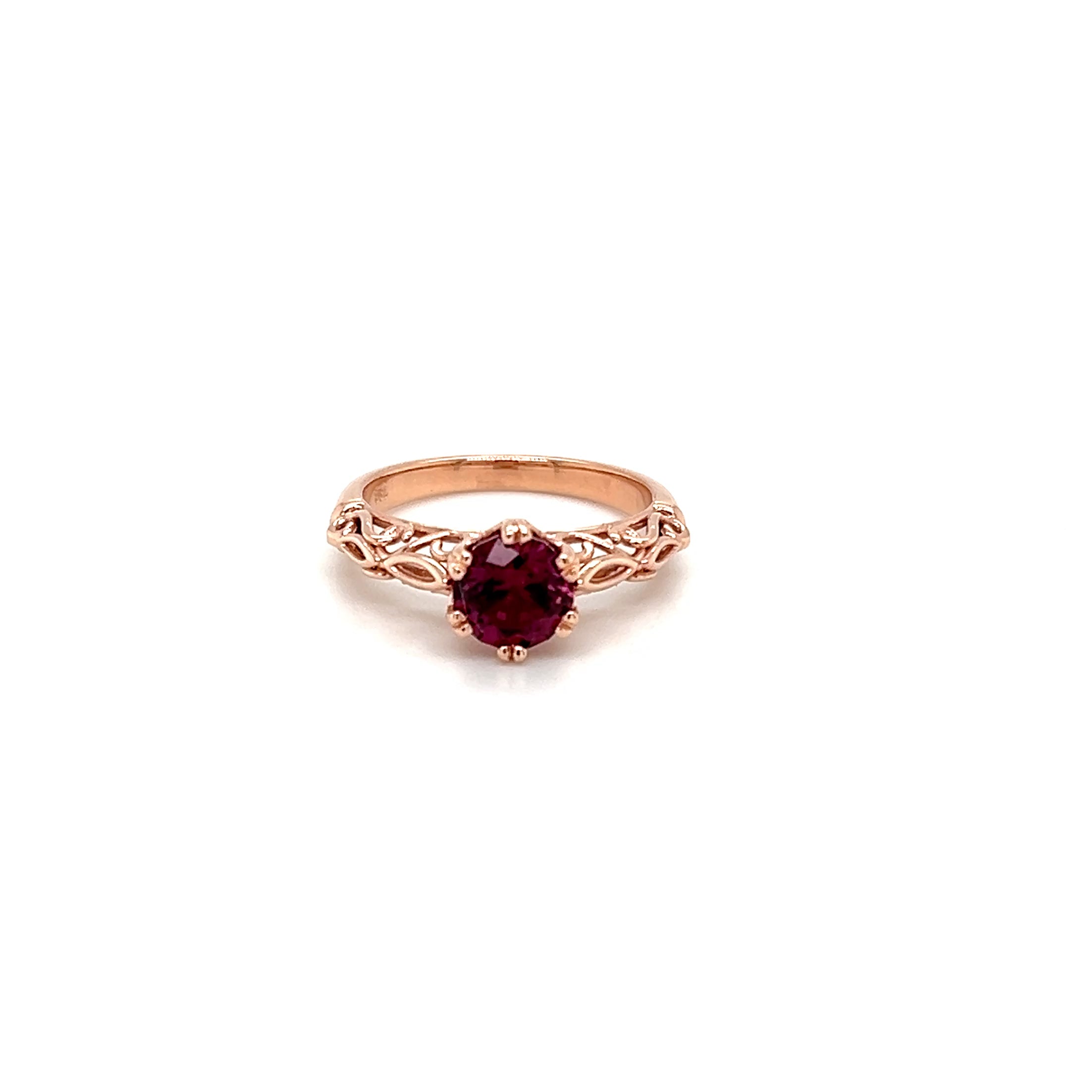 9ct Rose Gold Rhodolite Garnet Ring