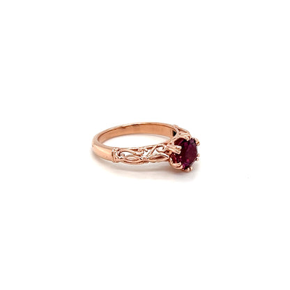 9ct Rose Gold Rhodolite Garnet Ring