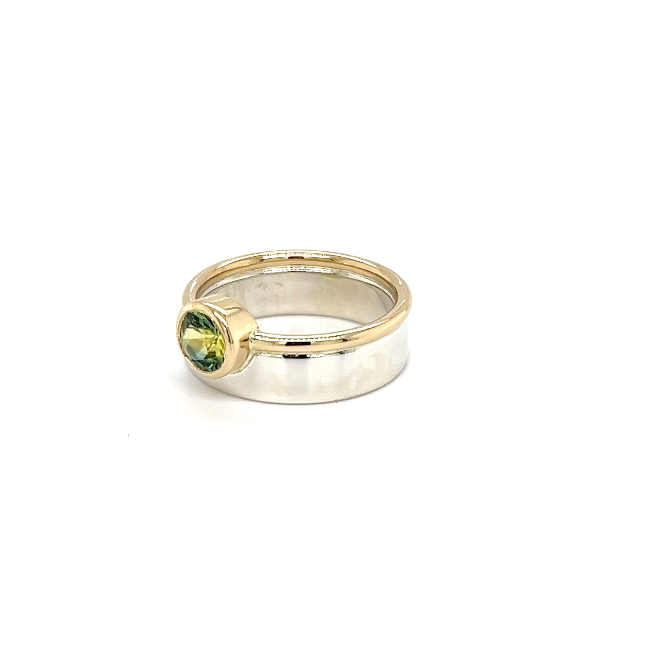 9ct Yellow Gold & Platinum Mix Silver Australian Parti Sapphire Ring