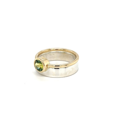 9ct Yellow Gold & Platinum Mix Silver Australian Parti Sapphire Ring