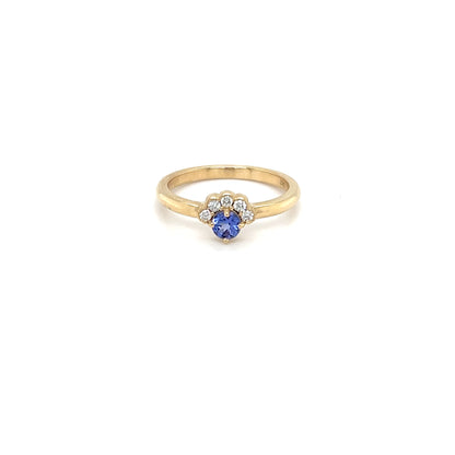 9ct Yellow Gold Tanzanite & Diamond Ring