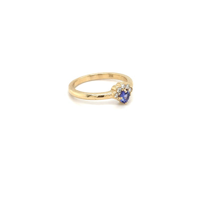 9ct Yellow Gold Tanzanite & Diamond Ring