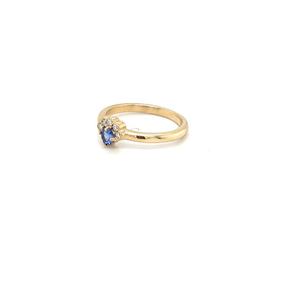 9ct Yellow Gold Tanzanite & Diamond Ring