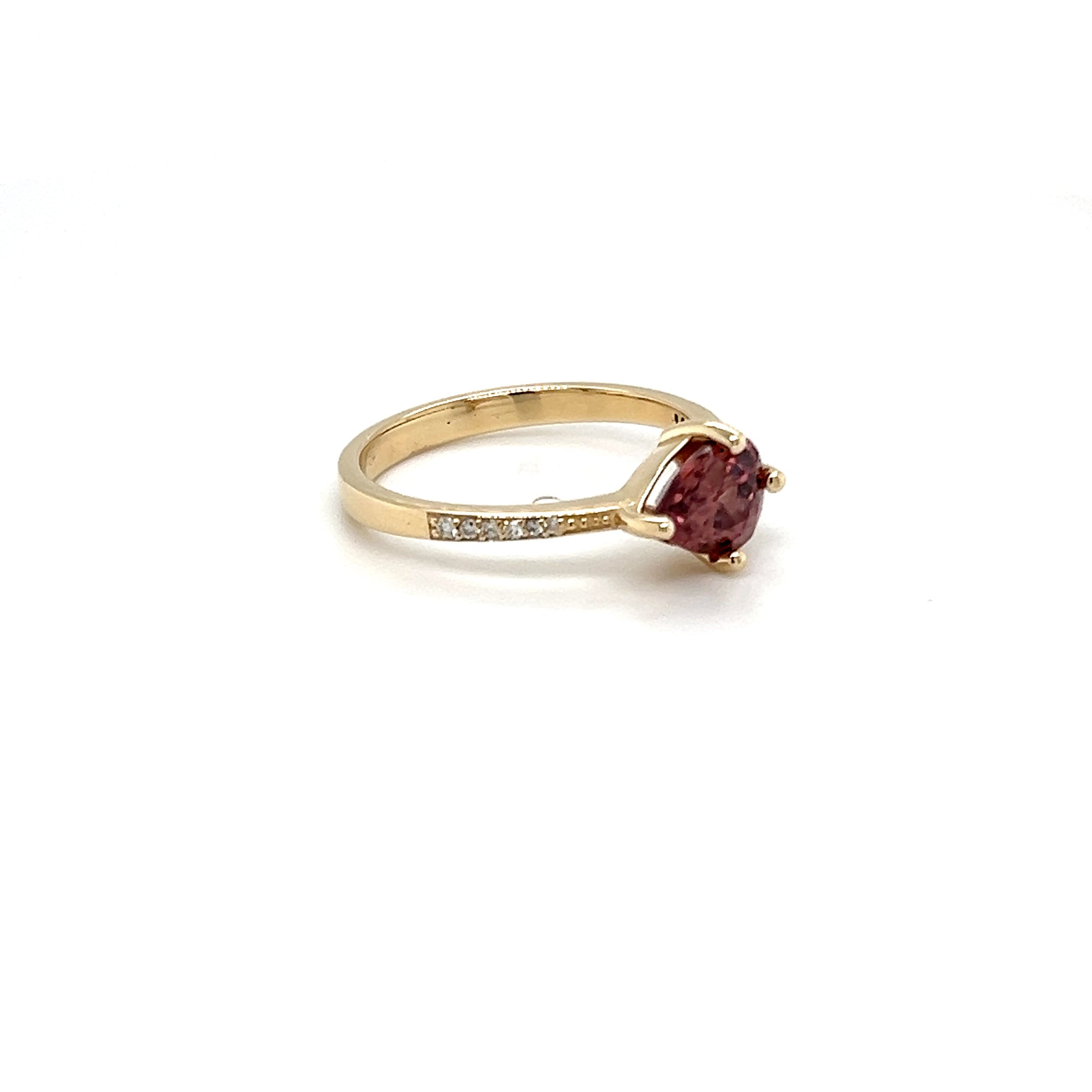 9ct Yellow Gold Tourmaline Diamond Ring