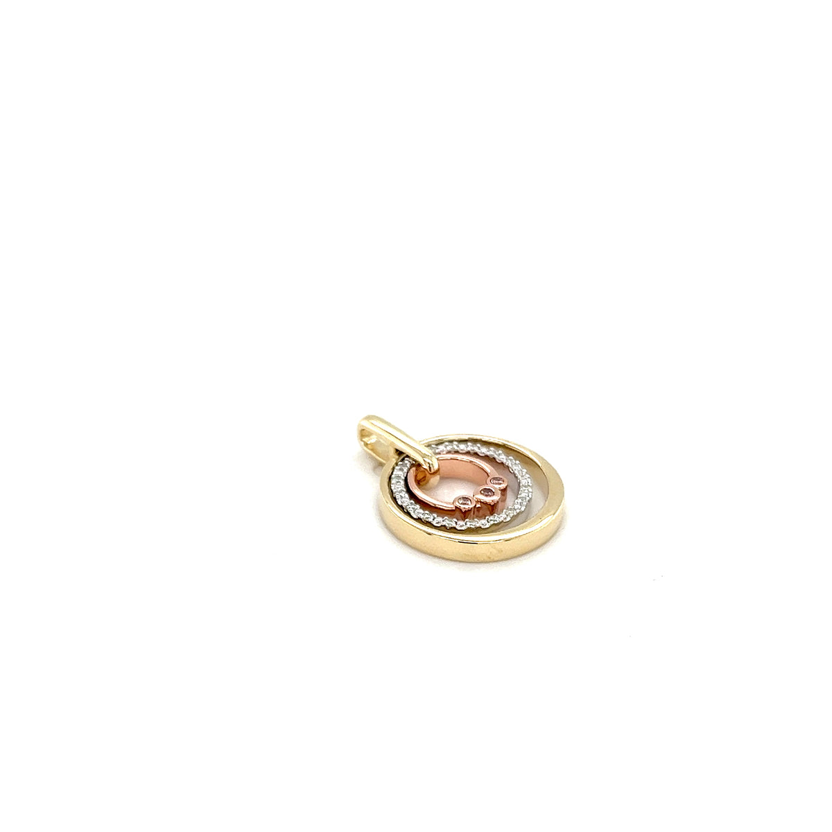 9ct Multi-Coloured Gold Pendant with Australian Argyle Pink Diamonds