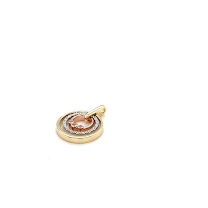 9ct Multi-Coloured Gold Pendant with Australian Argyle Pink Diamonds