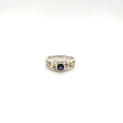 9ct Yellow Gold Blue Spinel Ring
