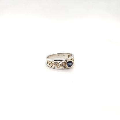 9ct Yellow Gold Blue Spinel Ring