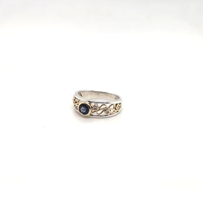 9ct Yellow Gold Blue Spinel Ring