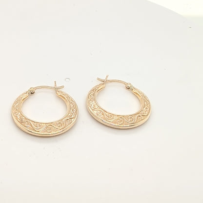 9ct Yellow Gold Filgree Earring
