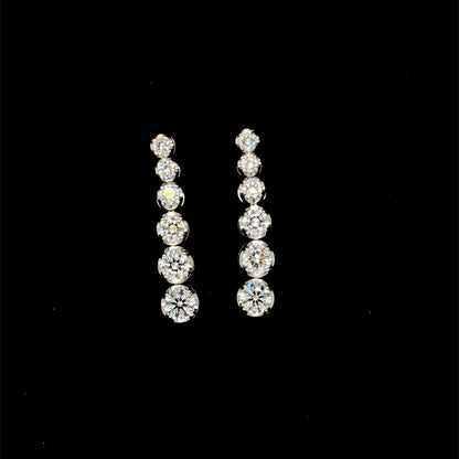 18ct White Gold Natural Diamond Drop Earrings