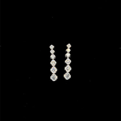 18ct White Gold Natural Diamond Drop Earrings