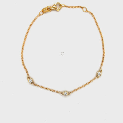 9ct Yellow Gold Diamond Bracelet