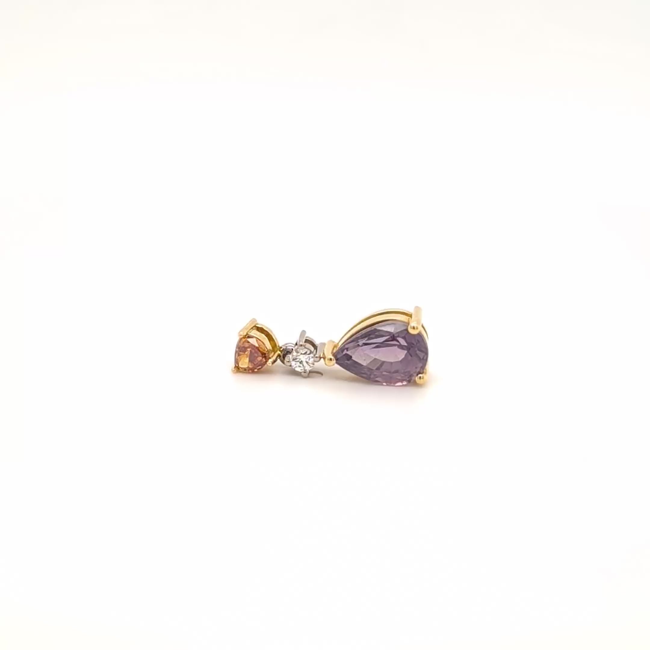 18ct Yellow and White Gold Sapphire and Diamond Pendant