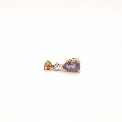 18ct Yellow and White Gold Sapphire and Diamond Pendant