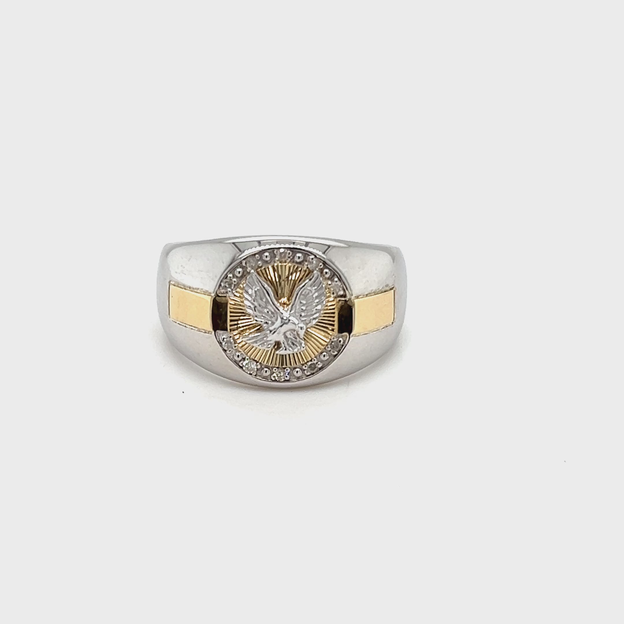 Gents 9ct Yellow Gold & Sterling Silver Ring