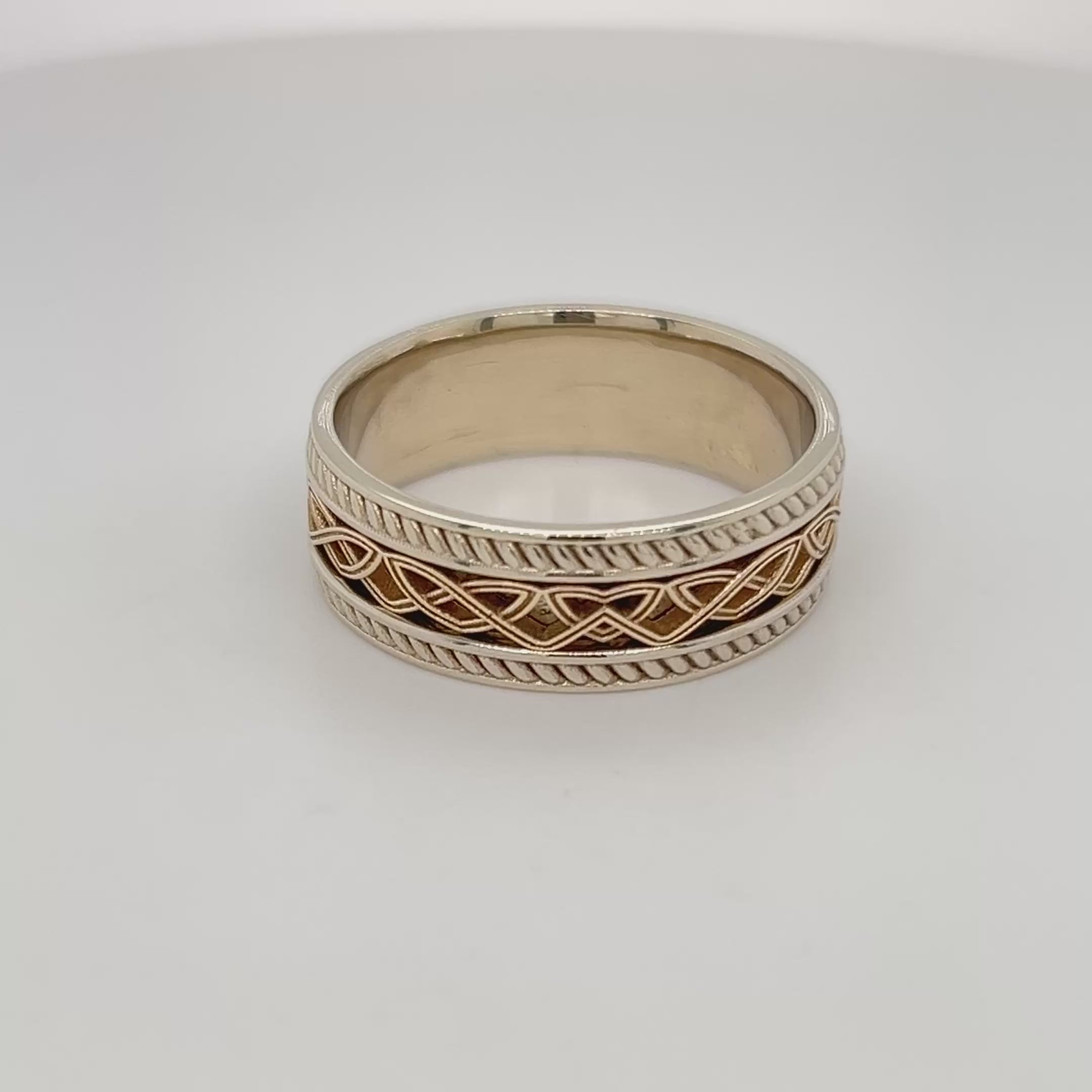 9ct White & Yellow Gold Men's Ring